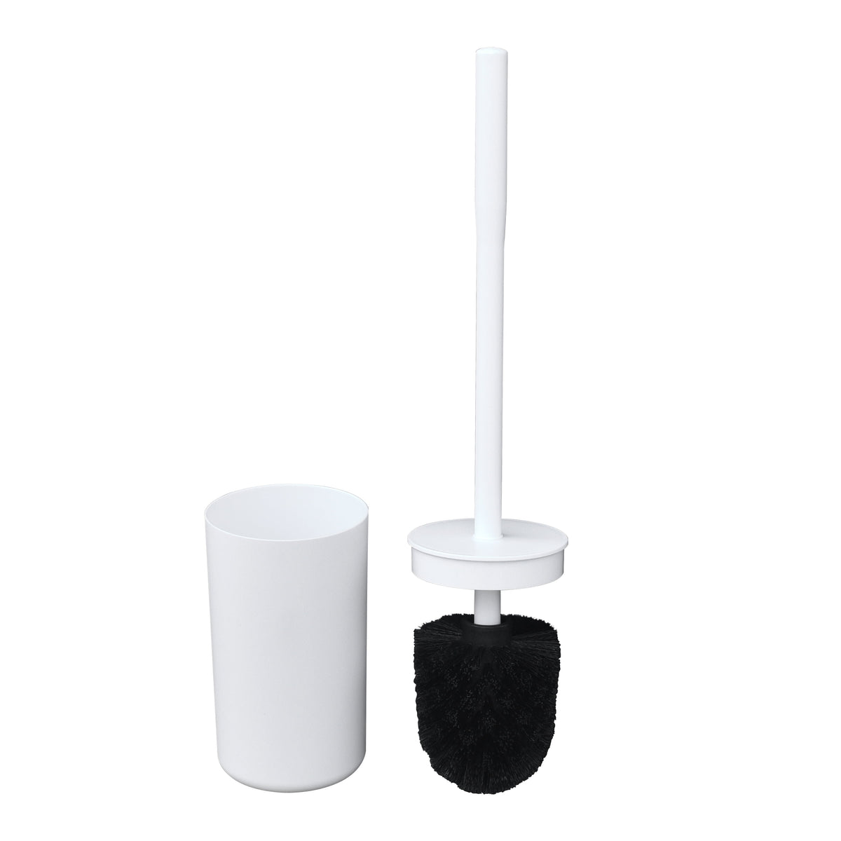 Mainstays Basics Plastic Toilet Brush and Holder Set, White